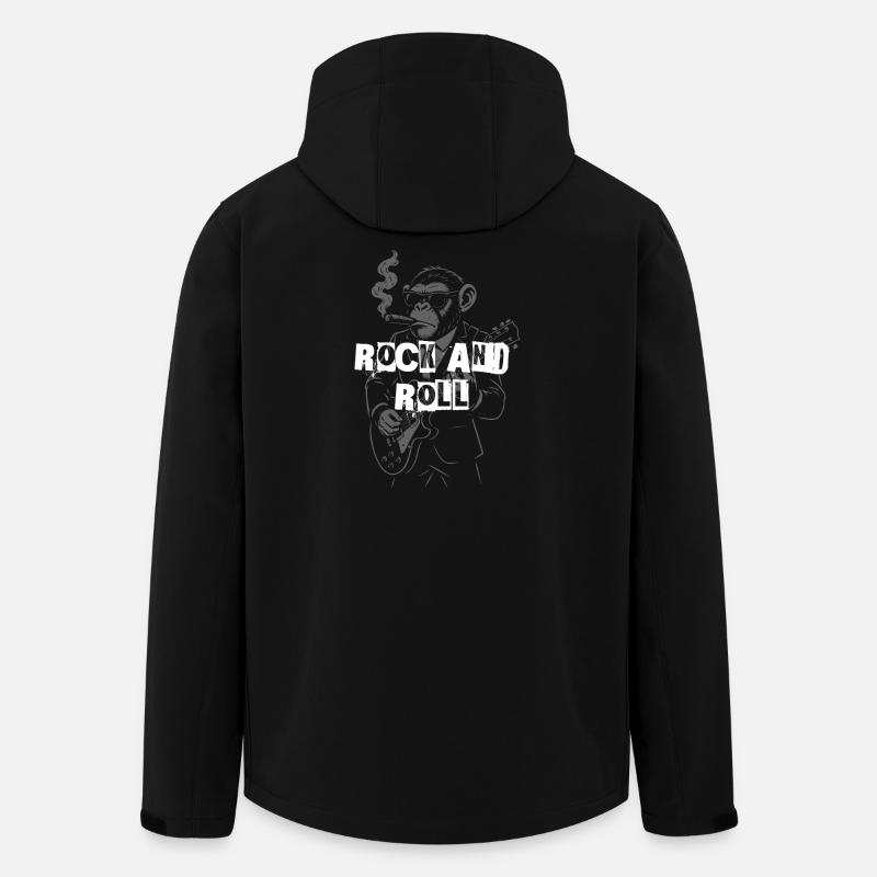 Rock and Roll Monkey Guitarist - Men’s Recycled Softshell Jacket by Stanley/Stella - black