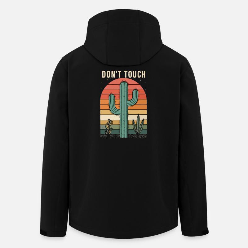 Retro-Kaktus nicht anfassen - Recycelte Männer Softshell-Jacke von Stanley/Stella - Schwarz