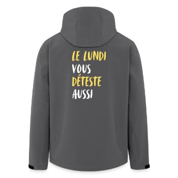 Le Lundi Vous Déteste Aussi J'aime Pas Le Lundi - Veste softshell homme en polyester recyclé Stanley/Stella - noir - Dos - AI Model Male 185 light (185cm)