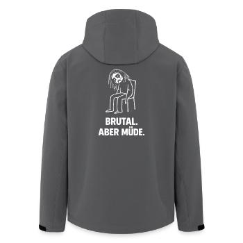 Brutal aber müde – Lustiges Metal Humor T-Shirt - Recycelte Männer Softshell-Jacke von Stanley/Stella - Schwarz - Hinten - AI Model Male 185 light (185cm)