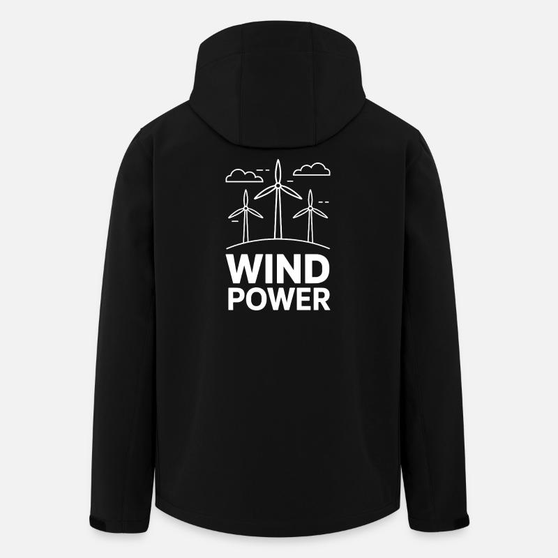 Énergie éolienne Énergie éolienne Énergie renouvelable - Veste softshell homme en polyester recyclé Stanley/Stella - noir