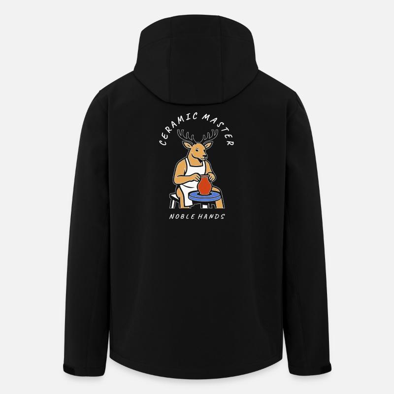 Keramikmeisterhirsch — Edle Hände - Recycelte Männer Softshell-Jacke von Stanley/Stella - Schwarz