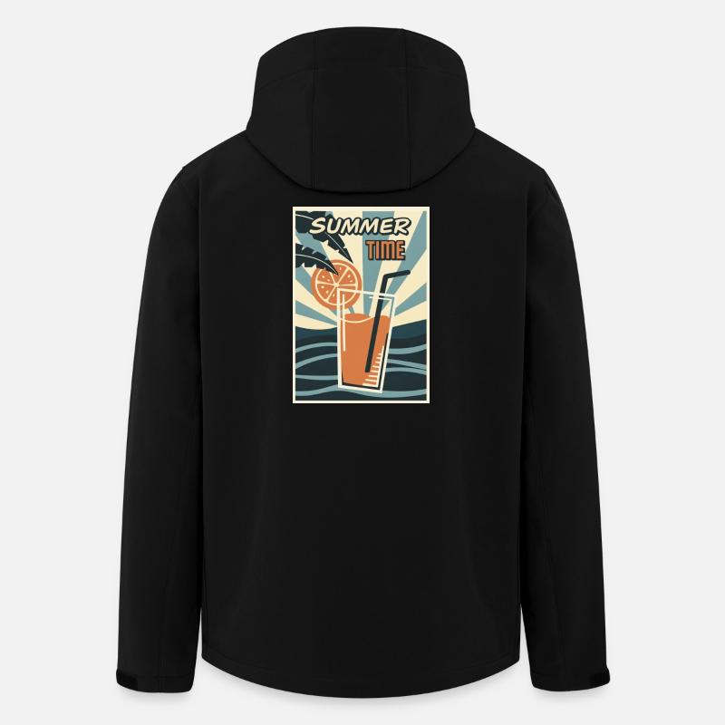 Boisson Orange d’été rétro - Veste softshell homme en polyester recyclé Stanley/Stella - noir