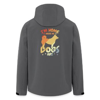 Ich bin zu Hause wo meine Hunde sind - Recycelte Männer Softshell-Jacke von Stanley/Stella - Schwarz - Hinten - AI Model Male 185 light (185cm)