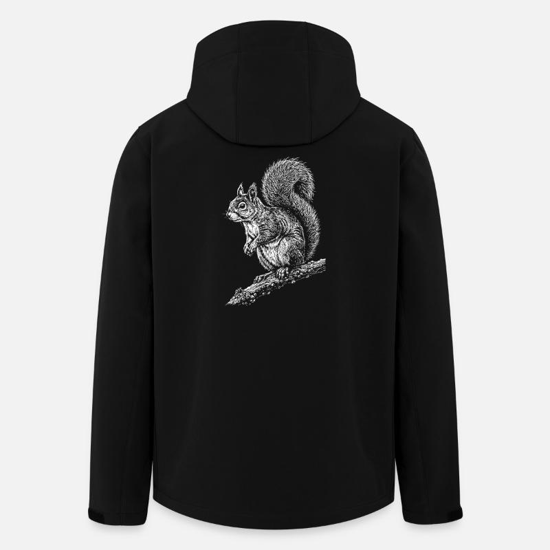 Squirrel Silhouette on Branch - Men’s Recycled Softshell Jacket by Stanley/Stella - black
