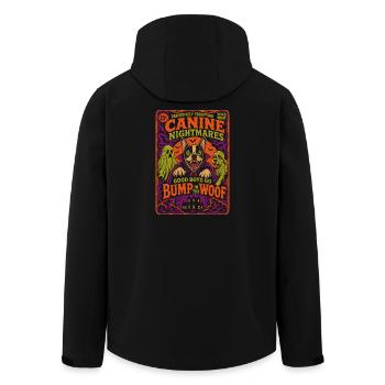 Canine Nightmares Halloween Dog - Men’s Recycled Softshell Jacket by Stanley/Stella - black - Back - AI Model Male 185 light (185cm)