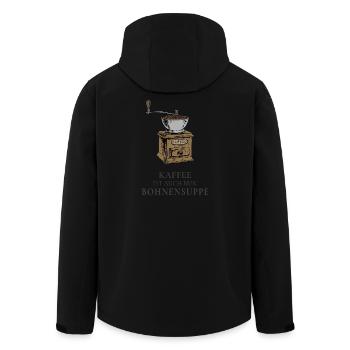 Coffee is also just bean soup - Men’s Recycled Softshell Jacket by Stanley/Stella - black - Back - AI Model Male 185 light (185cm)