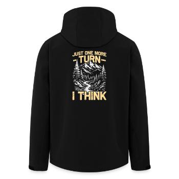 Just one more turn Hiking Mountains Mountaineering - Men’s Recycled Softshell Jacket by Stanley/Stella - black - Back - AI Model Male 185 light (185cm)