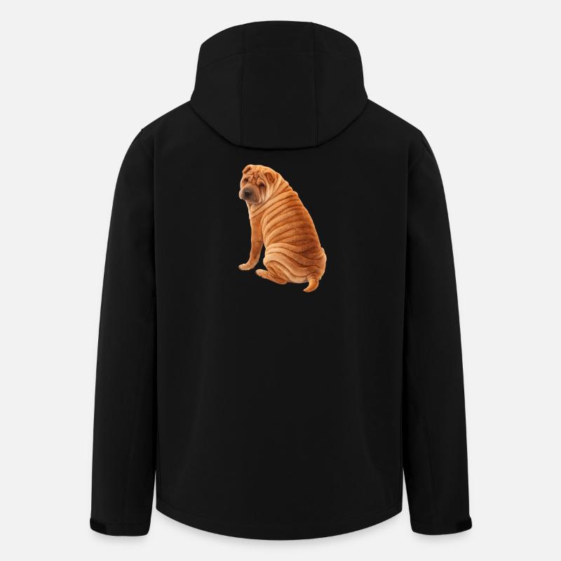 Shar Pei assis - Veste softshell homme en polyester recyclé Stanley/Stella - noir