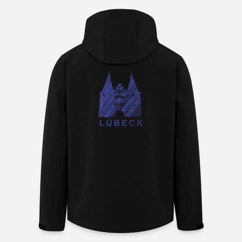 Lübeck Holsten Gate – Artistic Sketch Style - Men’s Recycled Softshell Jacket by Stanley/Stella - black