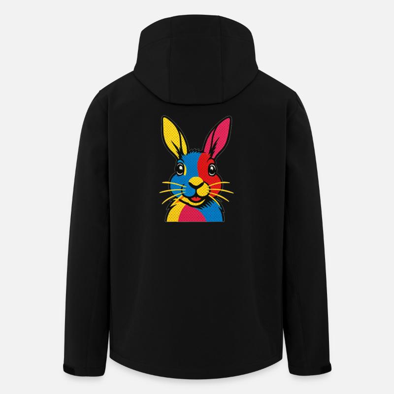 Kaninchen Pop Art - Recycelte Männer Softshell-Jacke von Stanley/Stella - Schwarz