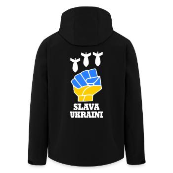 Slava ukraini - Men’s Recycled Softshell Jacket by Stanley/Stella - black - Back - AI Model Male 185 light (185cm)