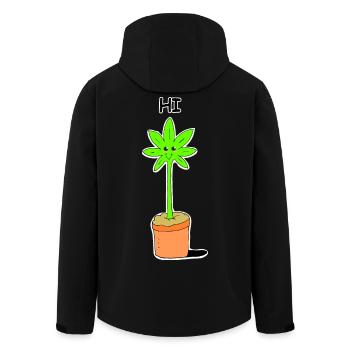 Plante de cannabis mignon bébé salut bonjour drôle belle bande dessinée - Veste softshell homme en polyester recyclé Stanley/Stella - noir - Dos - AI Model Male 185 light (185cm)