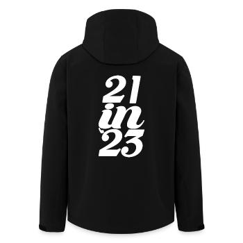 Cadeau 21e anniversaire 21 ans Hommes & Femmes - Veste softshell homme en polyester recyclé Stanley/Stella - noir - Dos - AI Model Male 185 light (185cm)
