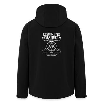 Schonend Behandeln 70. Geburtstag Rostschleuder 70 - Recycelte Männer Softshell-Jacke von Stanley/Stella - Schwarz - Hinten - AI Model Male 185 light (185cm)