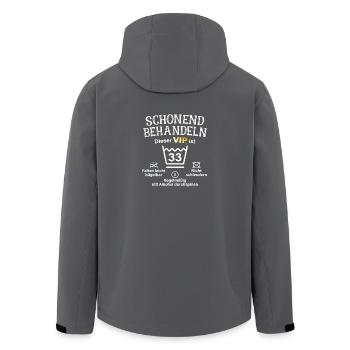 33. Geburtstag Schonend Behandeln 33 VIP ist 33 - Recycelte Männer Softshell-Jacke von Stanley/Stella - Schwarz - Hinten - AI Model Male 185 light (185cm)