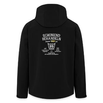 99. Geburtstag Schonend Behandeln 99 VIP ist 99 - Recycelte Männer Softshell-Jacke von Stanley/Stella - Schwarz - Hinten - AI Model Male 185 light (185cm)
