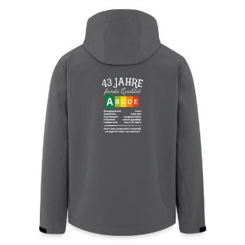 43 Jahre Feinste Qualität Geschenk 43. Geburtstag - Recycelte Männer Softshell-Jacke von Stanley/Stella - Schwarz - Hinten - AI Model Male 185 light (185cm)