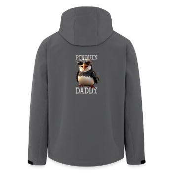 Penguin Daddy Dad Dad Father Penguins Father's Day - Men’s Recycled Softshell Jacket by Stanley/Stella - black - Back - AI Model Male 185 light (185cm)