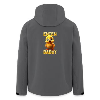 Canards Papa Papa Papa Fête des Pères Canetons Mignons Canard - Veste softshell homme en polyester recyclé Stanley/Stella - noir - Dos - AI Model Male 185 light (185cm)