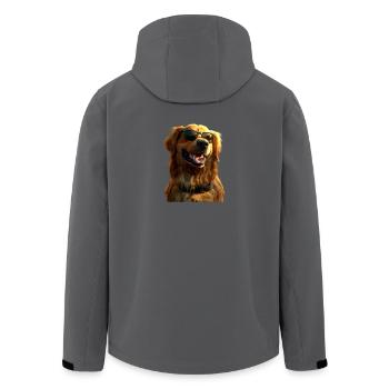 Golden Retriever Dog Dog Mom Dogs Lover - Men’s Recycled Softshell Jacket by Stanley/Stella - black - Back - AI Model Male 185 light (185cm)