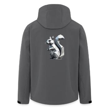 Eichhörnchen - Niedliches Design mit niedrigem Polygon - Recycelte Männer Softshell-Jacke von Stanley/Stella - Schwarz - Hinten - AI Model Male 185 light (185cm)