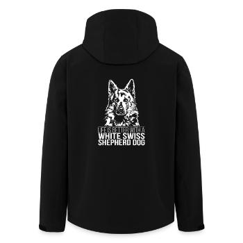 WHITE SWISS SHEPHERD DOG life is better Wilsigns - Recycelte Männer Softshell-Jacke von Stanley/Stella - Schwarz - Hinten - AI Model Male 185 light (185cm)