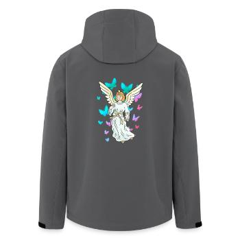 himmlisch Frühling Schmetterlinge Natur Engel - Recycelte Männer Softshell-Jacke von Stanley/Stella - Schwarz - Hinten - AI Model Male 185 light (185cm)