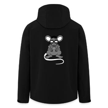Maus Nerd Geek Hornbrille Schlau Intelligent Freak - Recycelte Männer Softshell-Jacke von Stanley/Stella - Schwarz - Hinten - AI Model Male 185 light (185cm)