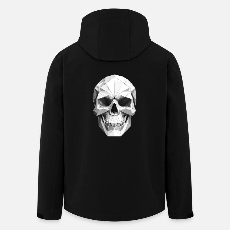 Crâne - Design Low Poly - Veste softshell homme en polyester recyclé Stanley/Stella - noir