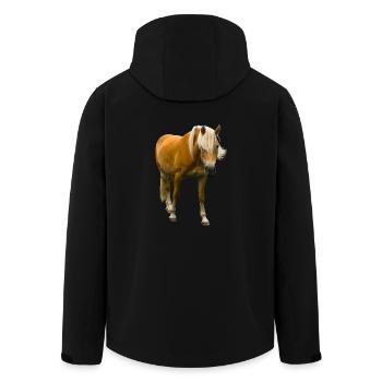 horse riding - Men’s Recycled Softshell Jacket by Stanley/Stella - black - Back - AI Model Male 185 light (185cm)
