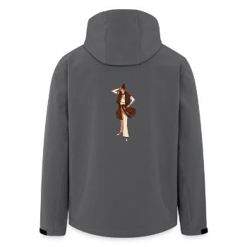 Brown character - Men’s Recycled Softshell Jacket by Stanley/Stella - black - Back - AI Model Male 185 light (185cm)