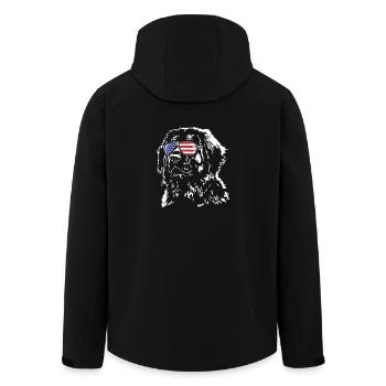 Leonberger Amerika Fahne Sonnebrille Hund Wilsigns - Recycelte Männer Softshell-Jacke von Stanley/Stella - Schwarz - Hinten - AI Model Male 185 light (185cm)