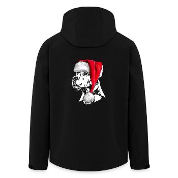 Santa DOGO ARGENTINO Chiens de Noël Wilsigns - Veste softshell homme en polyester recyclé Stanley/Stella - noir - Dos - AI Model Male 185 light (185cm)