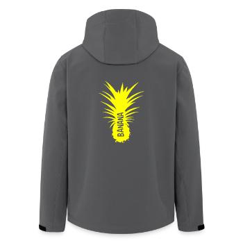 BananenAnanas yellow cut - Recycelte Männer Softshell-Jacke von Stanley/Stella - Schwarz - Hinten - AI Model Male 185 light (185cm)