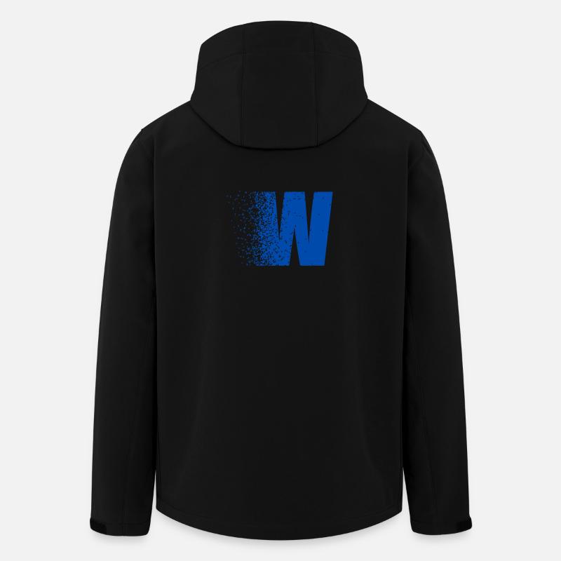 Fragmented W in Bold Blue - Men’s Recycled Softshell Jacket by Stanley/Stella - black