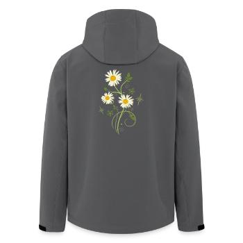 Daisies Wildflowers Summer - Men’s Recycled Softshell Jacket by Stanley/Stella - black - Back - AI Model Male 185 light (185cm)