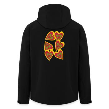 cœurs en feu - Veste softshell homme en polyester recyclé Stanley/Stella - noir - Dos - AI Model Male 185 light (185cm)