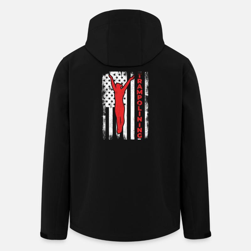 Drapeau des États-Unis Trampoline patriotique - Veste softshell homme en polyester recyclé Stanley/Stella - noir