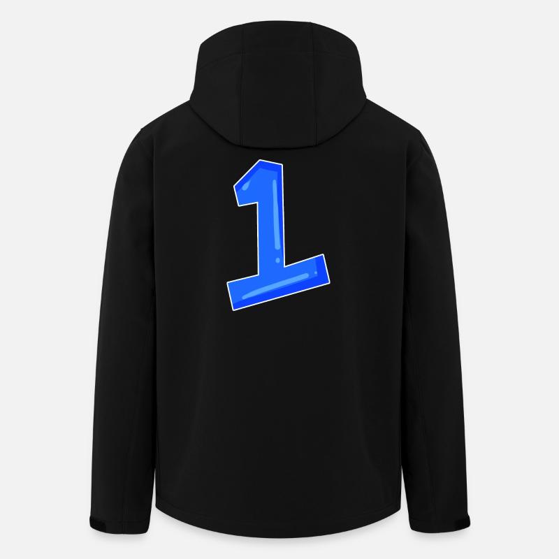 Numéro 1 bleu - Veste softshell homme en polyester recyclé Stanley/Stella - noir