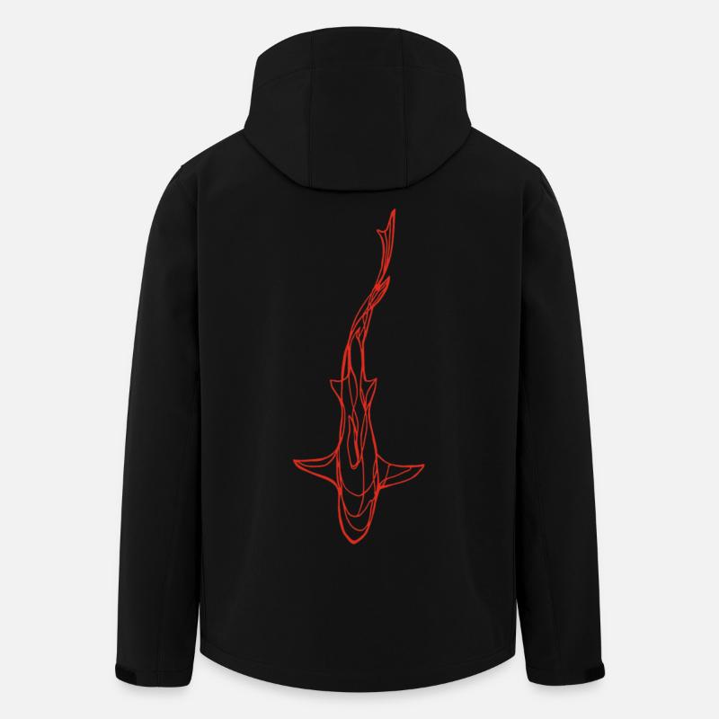 Silhouette de requin rouge - Veste softshell homme en polyester recyclé Stanley/Stella - noir