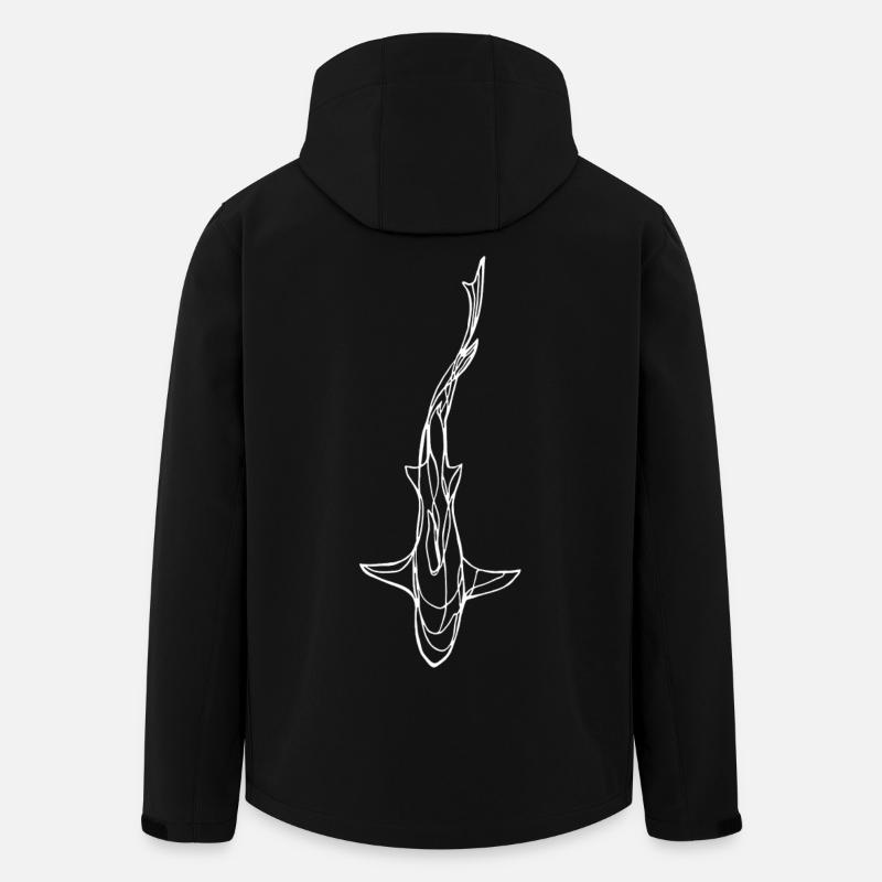 Silhouette de requin blanc - Veste softshell homme en polyester recyclé Stanley/Stella - noir