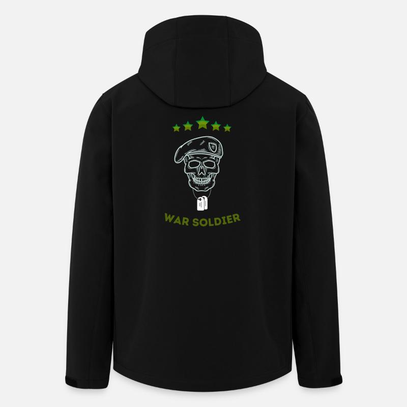 soldier war soldier skeleton skull - Men’s Recycled Softshell Jacket by Stanley/Stella - black