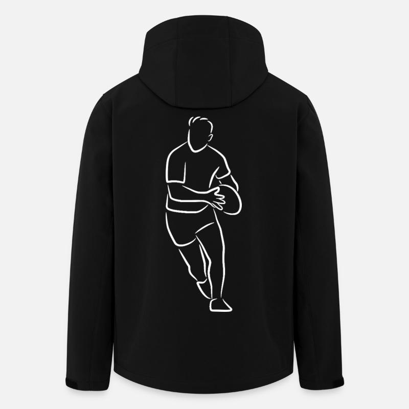 Rugby Drawing - Men’s Recycled Softshell Jacket by Stanley/Stella - black