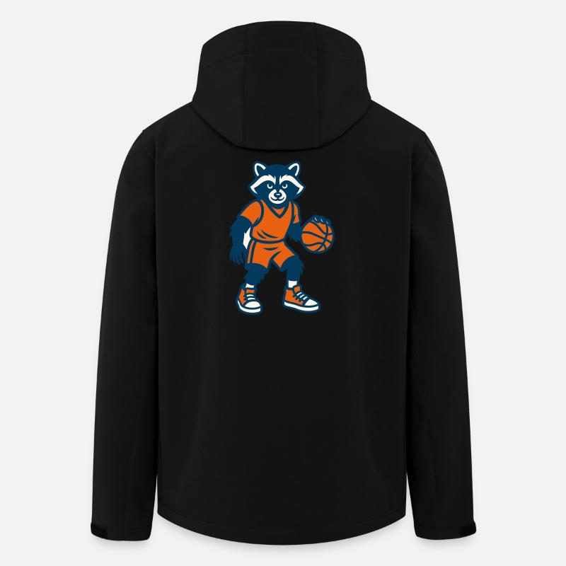 Basket-ball raton laveur - Veste softshell homme en polyester recyclé Stanley/Stella - noir