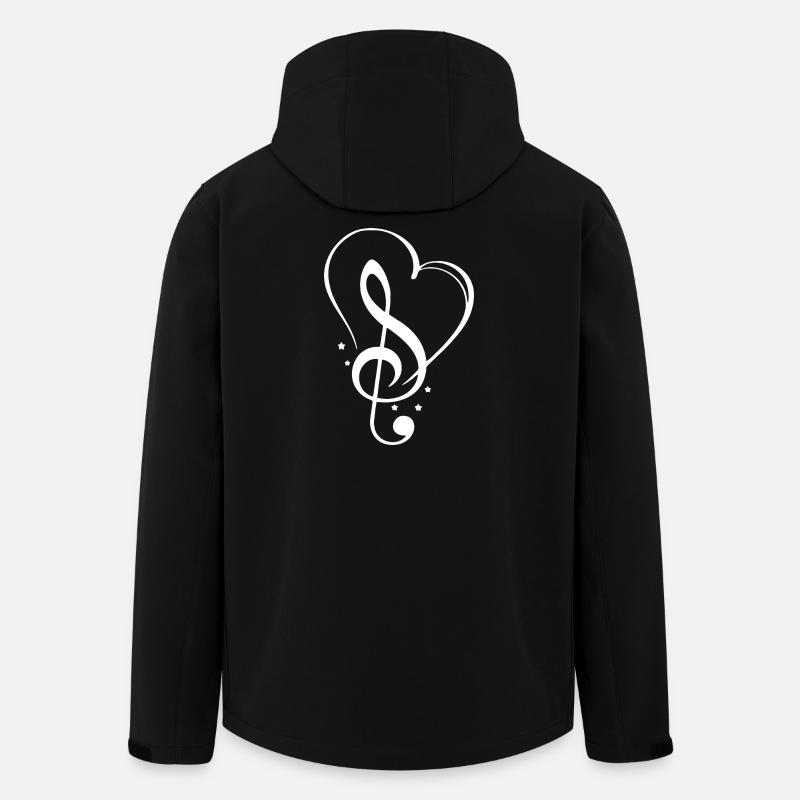 Musikalisches Herz mit Violinschlüssel Illustration - Recycelte Männer Softshell-Jacke von Stanley/Stella - Schwarz