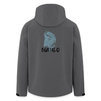 Portrait de bison d'amérique - Veste softshell homme en polyester recyclé Stanley/Stella - noir - Dos - AI Model Male 185 light (185cm)