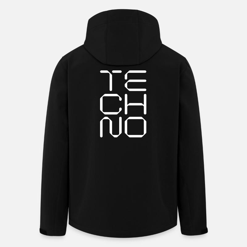 Techno Music Logo géométrique - Veste softshell homme en polyester recyclé Stanley/Stella - noir