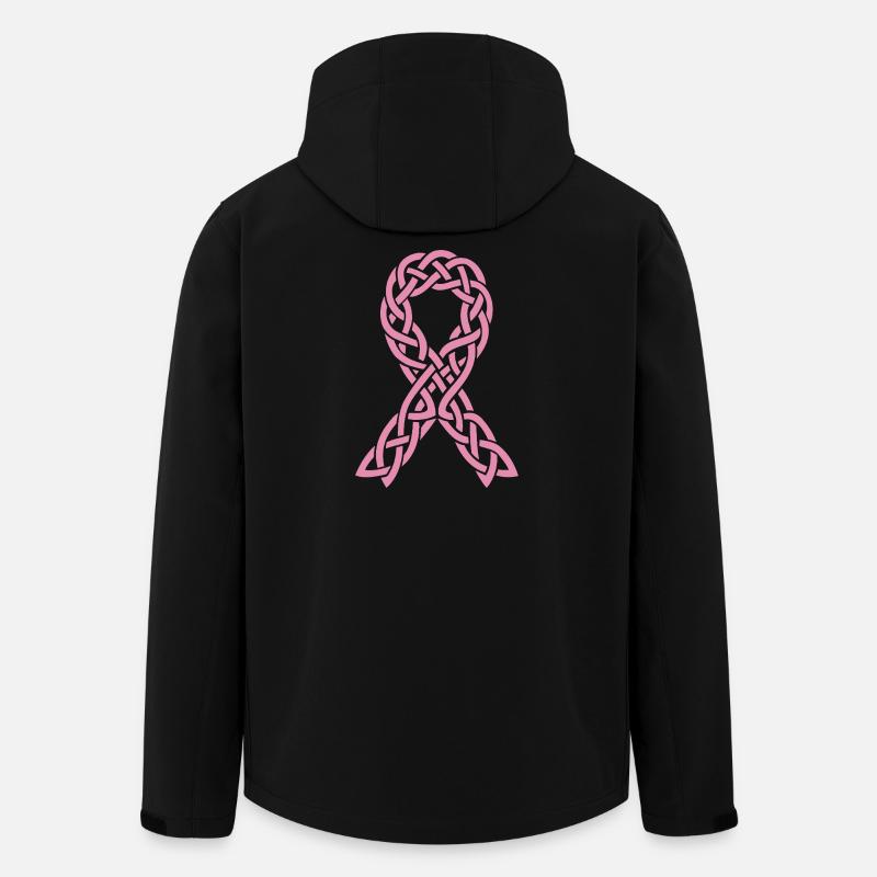 Rosa keltisches Antikrebs-Klebeband - Recycelte Männer Softshell-Jacke von Stanley/Stella - Schwarz