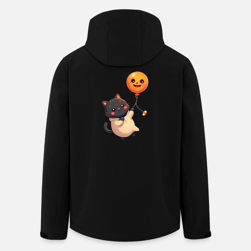 Chat d’Halloween avec citrouille d’Halloween - Veste softshell homme en polyester recyclé Stanley/Stella - noir